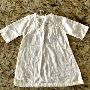 Vintage cotton baby‎ dress. Cotton sleeper. Ties at the neck.